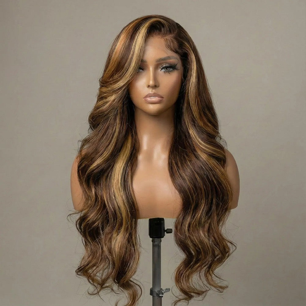 26” SDD Ombré body wave 13/4 HD Lace pre plucked