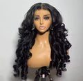 22” Black Bouncy curl 13/4 HD Lace pre plucked