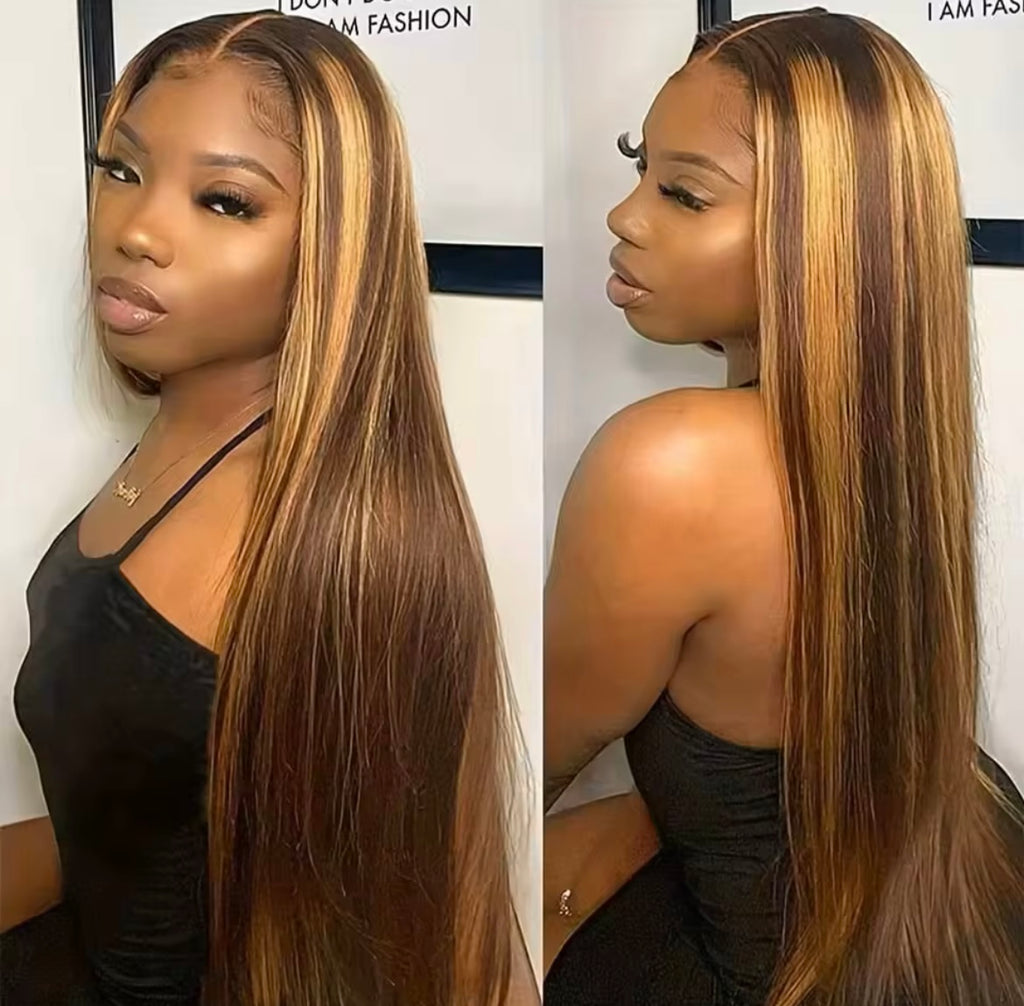 30”Piano SDD Bone straight 13/4 HD Lace pre plucked